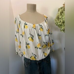 FOREVER 21 Lemon Off The Shoulder Top, size L
